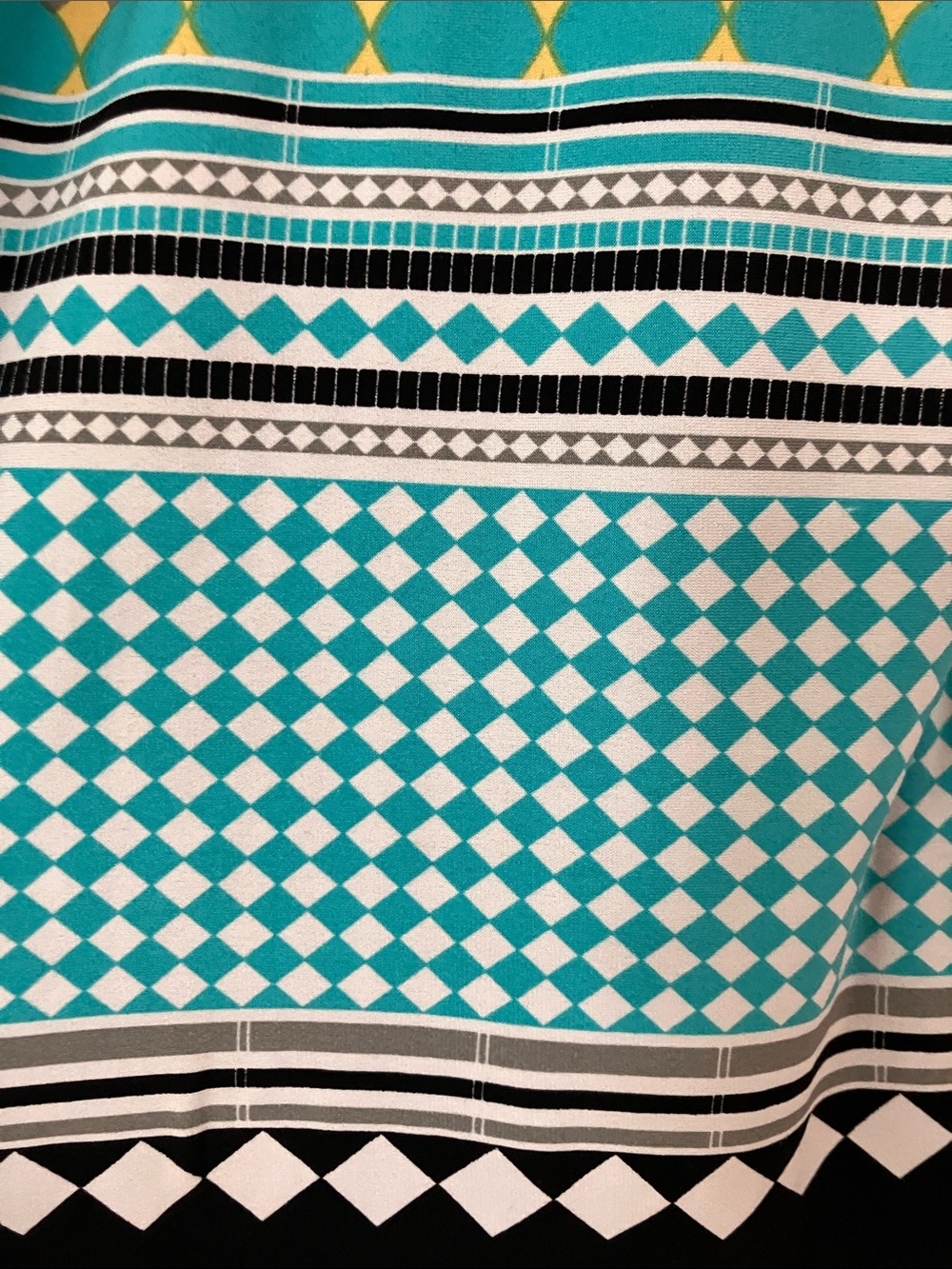 Y2k Geometric Print V-Neck Belted Tunic DEADSTOCK - Picture 4 of 7